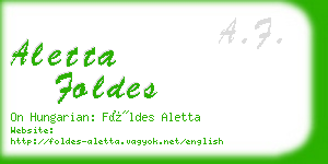 aletta foldes business card